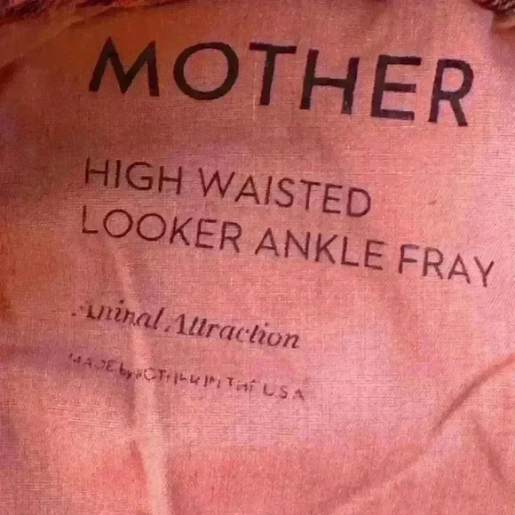 MOTHER High Waisted Looker Ankle Fray In Animal Attraction Size 26 New With Tags - Picture 13 of 14